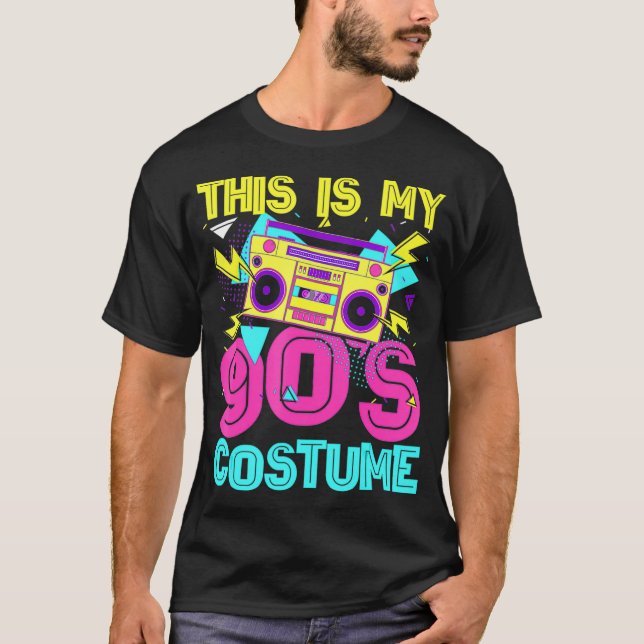 T-shirt C'Est Mon Costume 90s Retro 90s Music Theme Party (Devant)