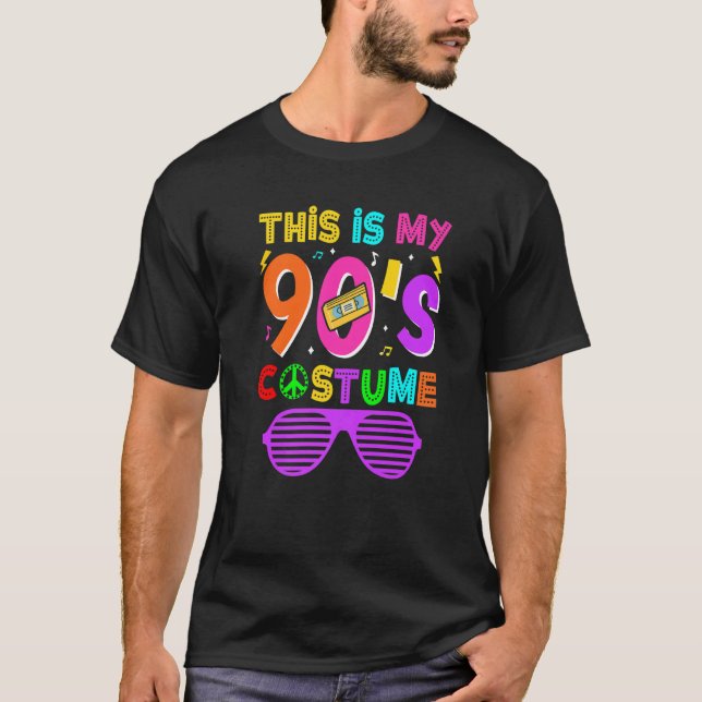 T-shirt C'Est Mon Costume 90s Retro 90s Music Theme Party (Devant)