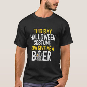 T-shirt C'est Mon Costume Buveur de Bière Squelette Buvant