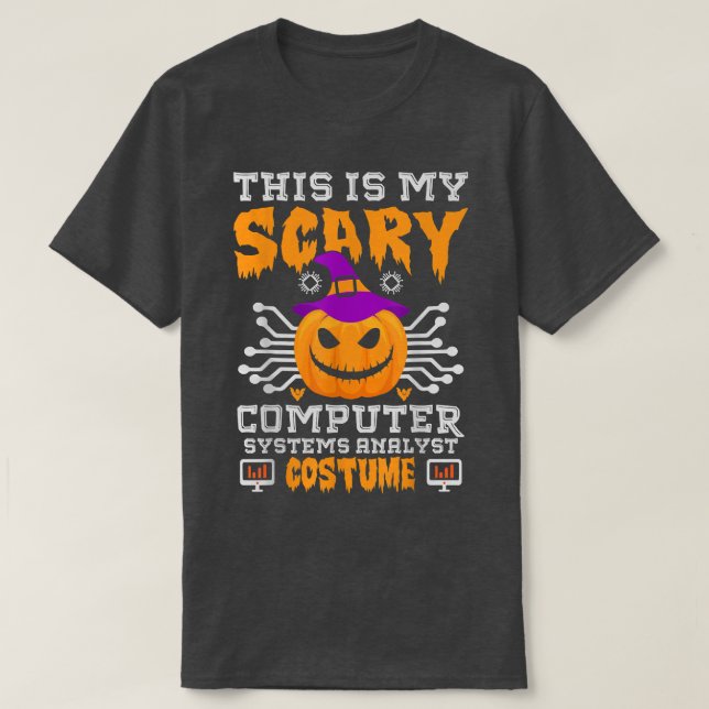 T-shirt C'est mon costume d'analyste de systèmes informati (Design devant)