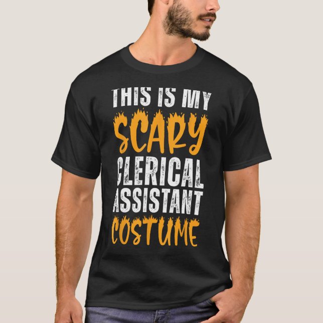 T-shirt C'Est Mon Costume D'Assistant Clérical Effrayant (Devant)