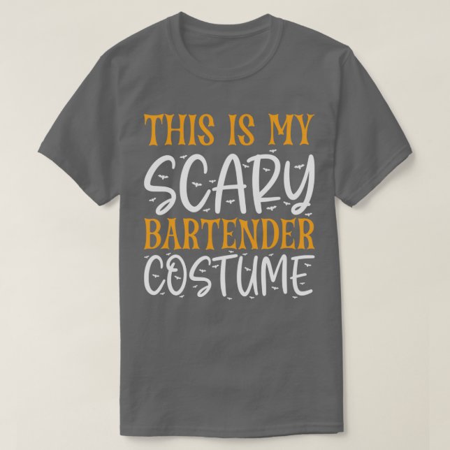 T-shirt C'Est Mon Costume De Bartender Scary (Design devant)