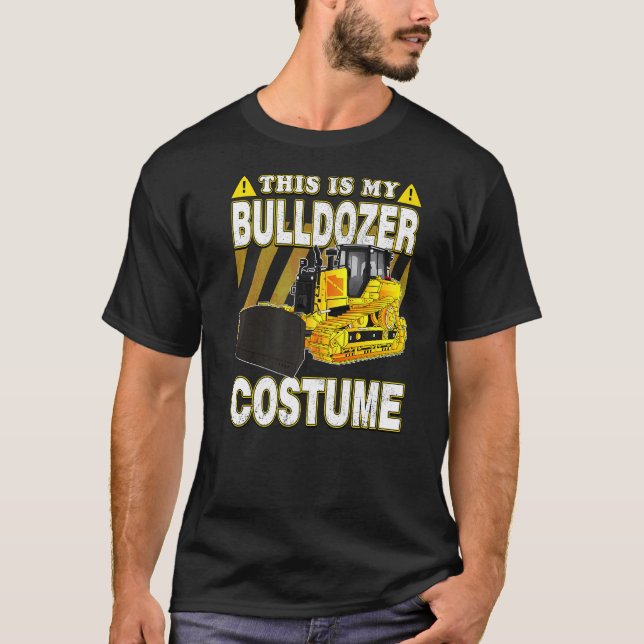 T-shirt C'Est Mon Costume De Bulldozer (Devant)