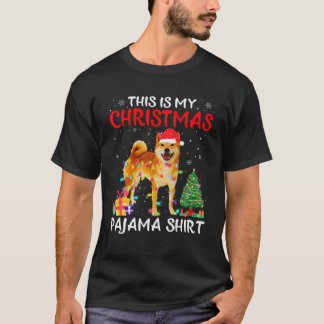 T-shirt C'Est Mon Costume De Noël Shiba Inu Pajama Xmas