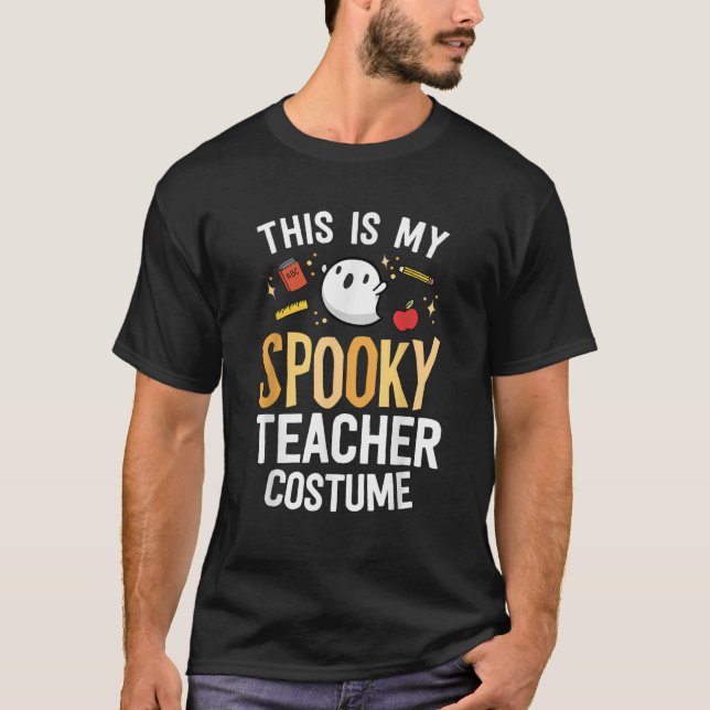 T-shirt C'est mon costume d'enseignant effrayant Kawaii Fa (Devant)