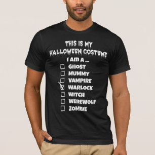 T-shirt C'est mon costume d'Halloween - Check Mark Warlock