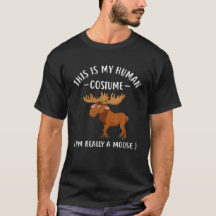 T-shirt C'est Mon Costume D'humain Je Suis Réellement Un O