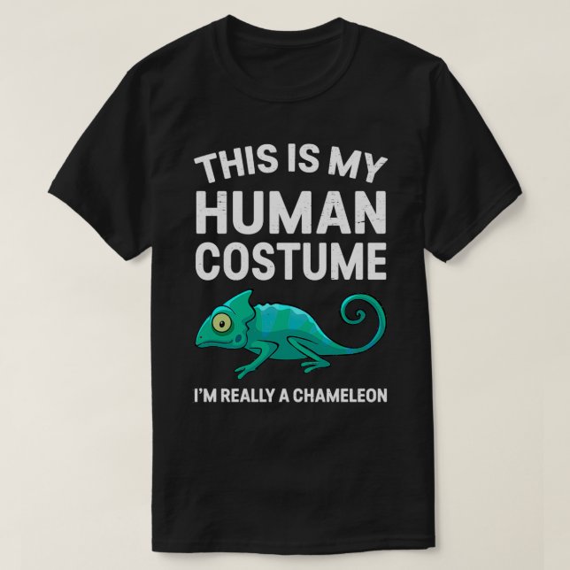 T-shirt C'Est Mon Costume Humain Je Suis Un Chameleon (Design devant)
