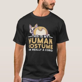 T-shirt C'est mon costume humain Je suis un chien de Corgi