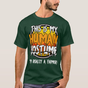 T-shirt C'Est Mon Costume Humain Je Suis Vraiment Un Agric