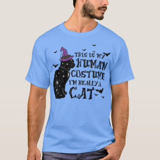 T-shirt C'est mon costume humain Je suis vraiment un chat 
