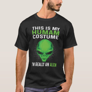 T-shirt C'est Mon Costume Humain Je Suis Vraiment Un Extra