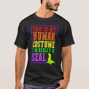 T-shirt C'est mon costume humain Je suis vraiment un Hallo