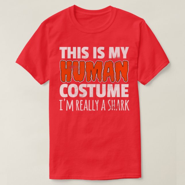 T-shirt C'EST MON COSTUME HUMAIN JE SUIS VRAIMENT UN Hallo (Design devant)