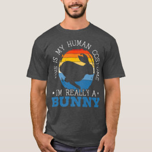 T-shirt C'est mon costume humain Je suis vraiment un lapin