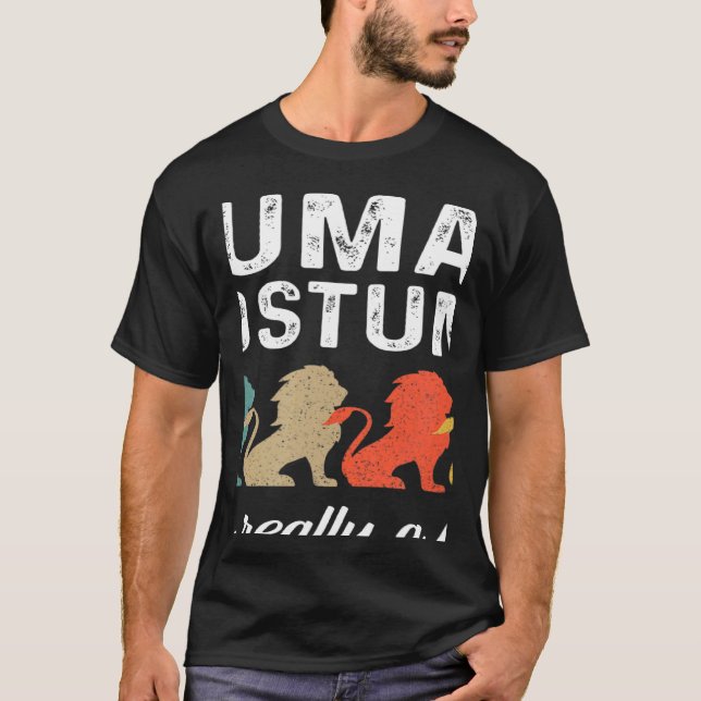 T-shirt C'est mon costume humain Je suis vraiment un Lion  (Devant)