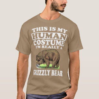 T-shirt C'est mon costume humain Je suis vraiment un ours