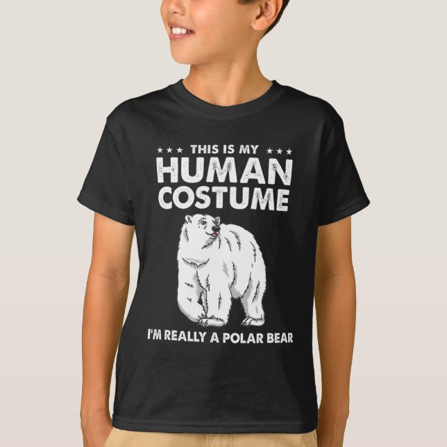 T-shirt C'est mon costume humain Je suis vraiment un ours  (Devant)