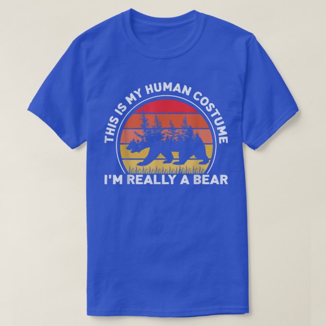 T-shirt C'est mon costume humain Je suis vraiment un ours  (Design devant)