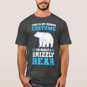 T-shirt C'est mon costume humain Je suis vraiment un ours