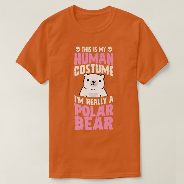 T-shirt C'est mon costume humain Je suis vraiment un ours  (Design devant)