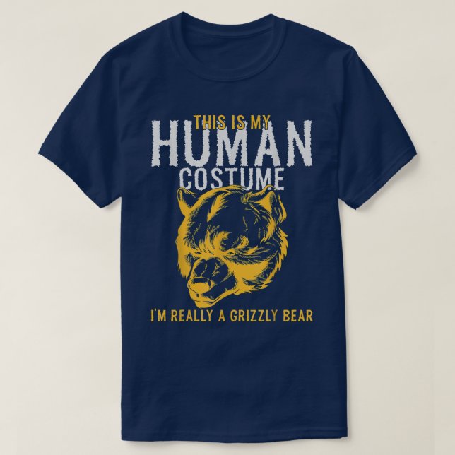 T-shirt C'est mon costume humain Je suis vraiment un ours  (Design devant)