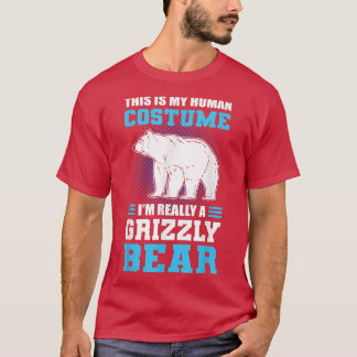 T-shirt C'est mon costume humain Je suis vraiment un ours 