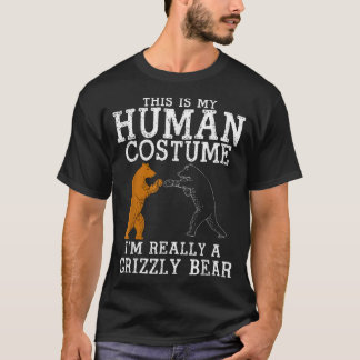 T-shirt C'est mon costume humain Je suis vraiment un ours 