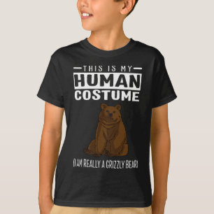 T-shirt C'est mon costume humain Je suis vraiment un ours
