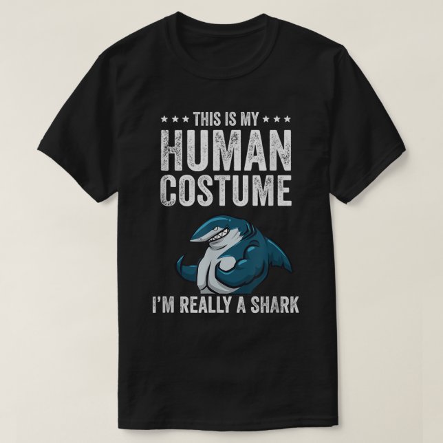 T-shirt C'est mon costume humain Je suis vraiment un requi (Design devant)