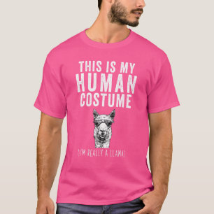 T-shirt C'est mon costume humain Je suis vraiment une lama
