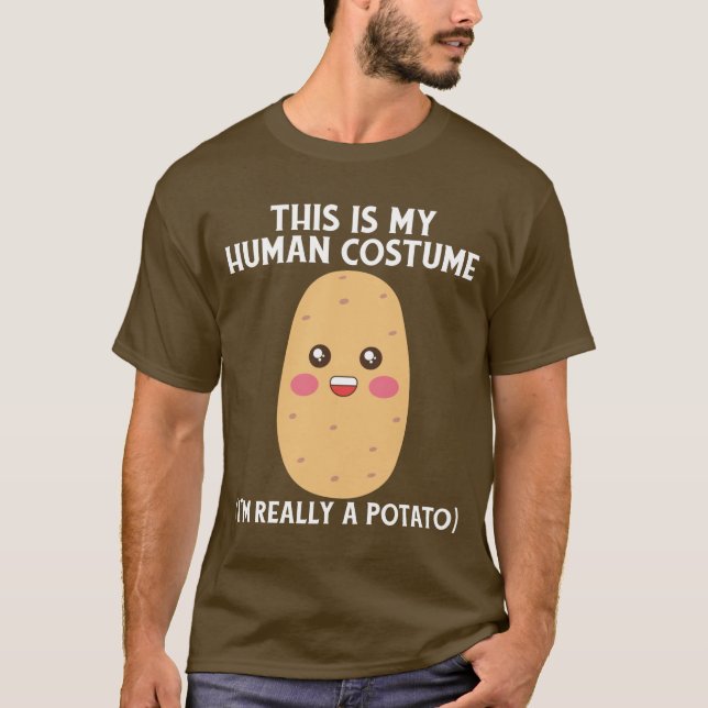 T-shirt C'est mon costume humain Je suis vraiment une pomm (Devant)