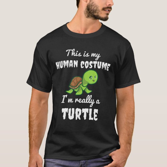 T-shirt C'est mon costume humain Je suis vraiment une tort (Devant)
