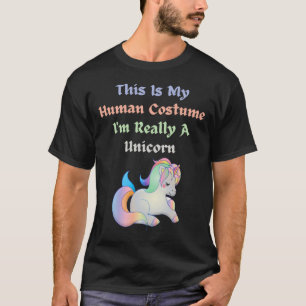 T-shirt C'Est Mon Costume Humain Je Suis Vraiment Une Unic