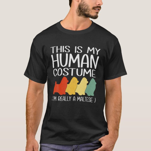 T-shirt C'Est Mon Costume Humain Maltais Amant Pet (Devant)