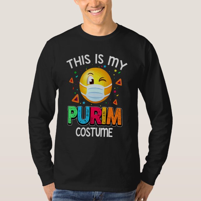 T-shirt C'Est Mon Costume Purim Drôle Masque Visage Juif 3 (Devant)
