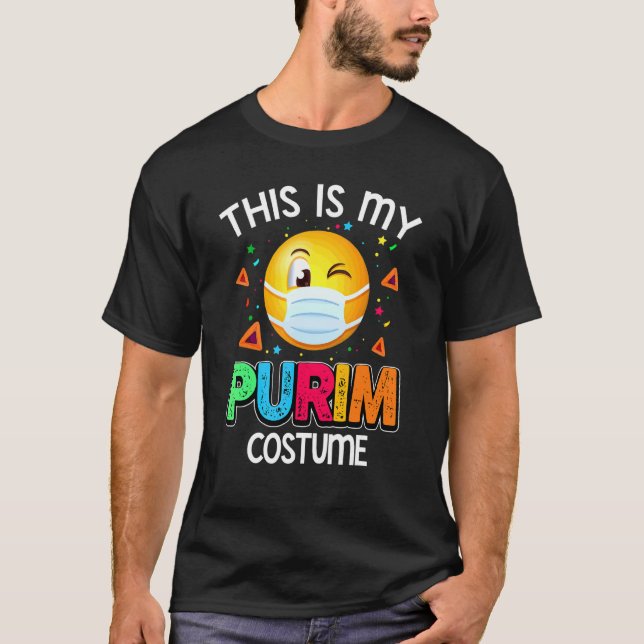 T-shirt C'Est Mon Costume Purim Drôle Masque Visage Juif 3 (Devant)
