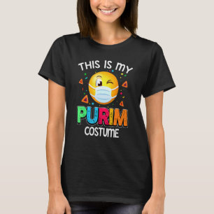 T-shirt C'Est Mon Costume Purim Drôle Masque Visage Juif 3