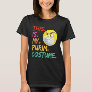 T-shirt C'Est Mon Costume Purim Drôle Masque Visage Juif D