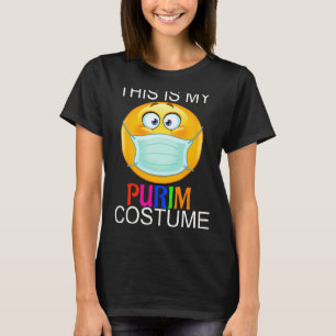 T-shirt C'est mon costume Purim drôle Visage Juif Masque 1