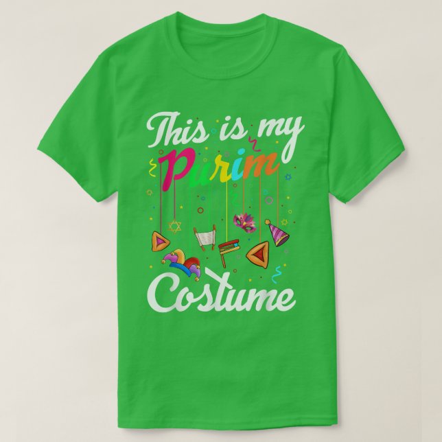T-shirt C'Est Mon Costume Purim Juif Joyeux Purim Hamant (Design devant)