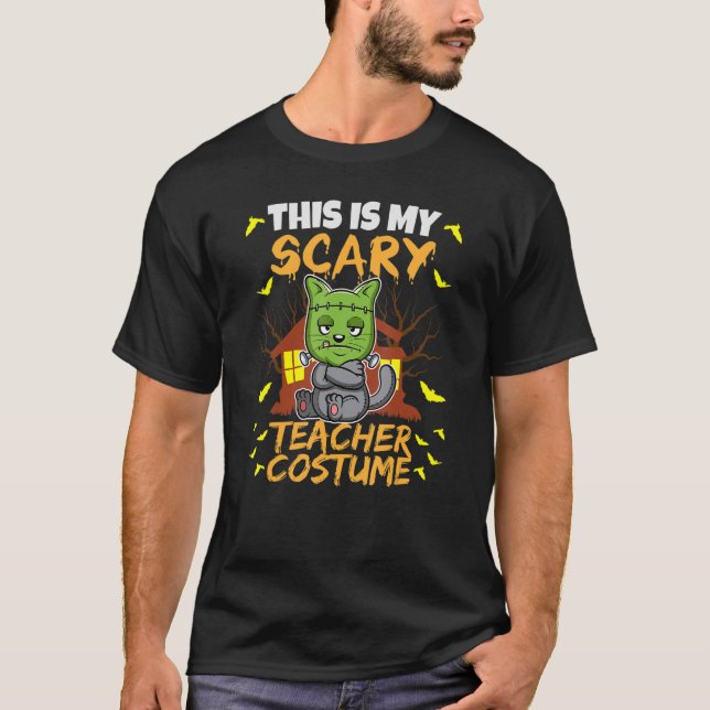 T-shirt C'Est Mon Enseignant Effrayant Costume École Éduca (Devant)