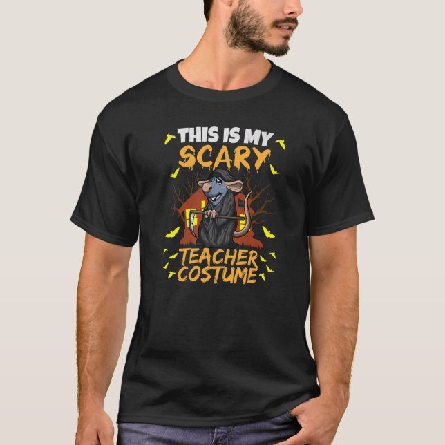 T-shirt C'Est Mon Enseignant Effrayant Costume École Éduca (Devant)