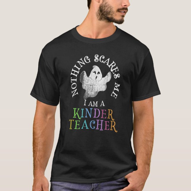 T-shirt C'Est Mon Enseignant Éffrayant De La Maternelle, K (Devant)