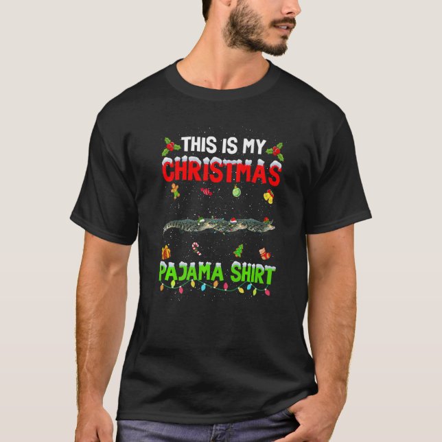 T-shirt C'Est Mon Escouade D'Alligator De Pajama De Noël (Devant)