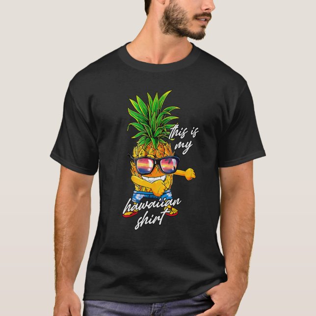 T-shirt C'Est Mon Été Hawaïen D'Ananas Flossant (Devant)