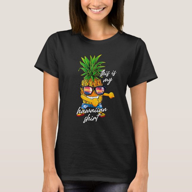 T-shirt C'Est Mon Été Hawaïen D'Ananas Flossant (Devant)
