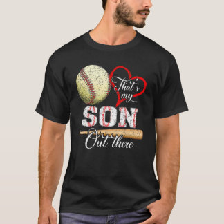 T-shirt C'est mon fils là-bas Baseball grand-mère s