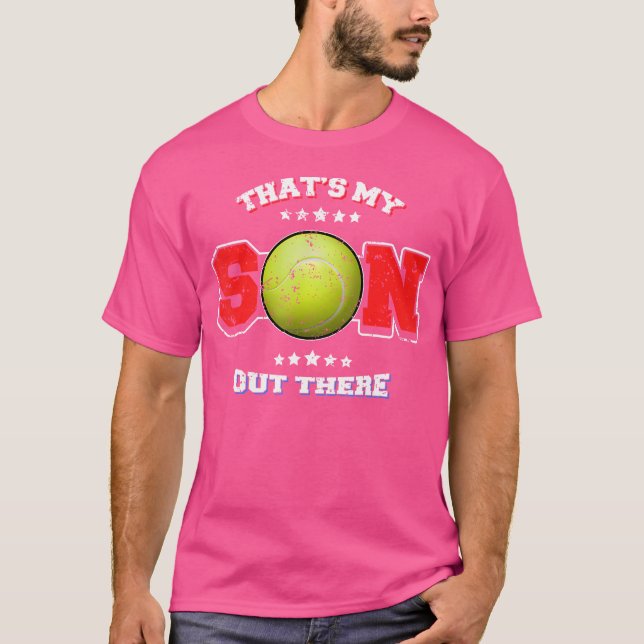 T-shirt C'est mon fils là-bas Fier parent de tennis (Devant)