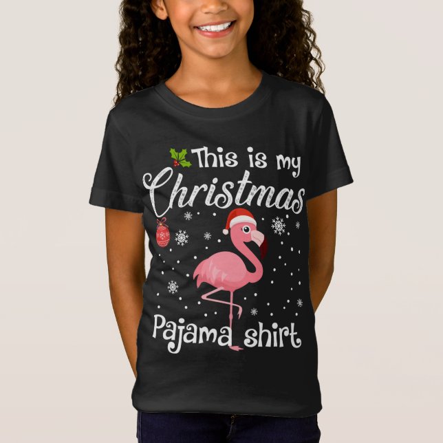 T-Shirt C'Est Mon Flamant rose De Pyjama De Noël (Devant)
